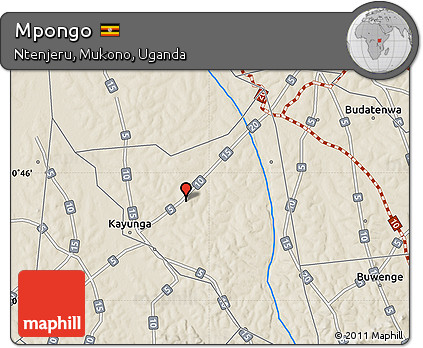 Shaded Relief Map of Mpongo