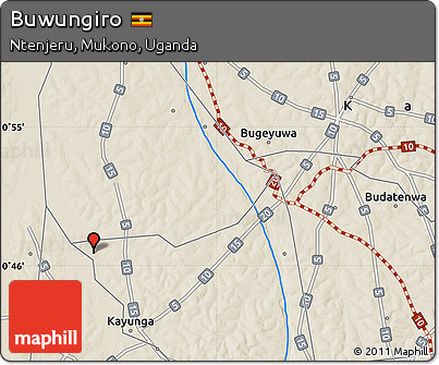 Shaded Relief Map of Buwungiro