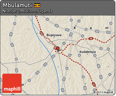 Shaded Relief Map of Mbulamuti