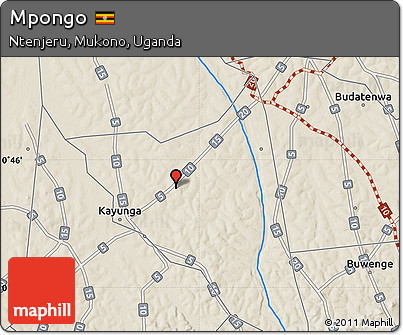 Shaded Relief Map of Mpongo