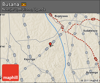 Shaded Relief Map of Busana