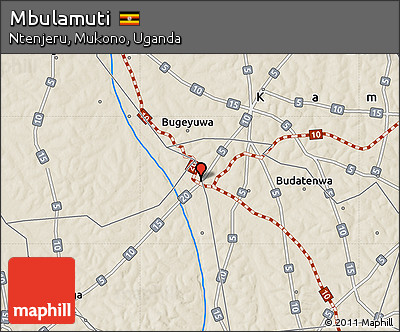 Shaded Relief Map of Mbulamuti