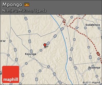 Shaded Relief Map of Mpongo