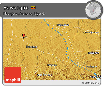 Physical Panoramic Map of Buwungiro