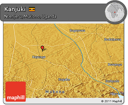 Physical Panoramic Map of Kanjuki