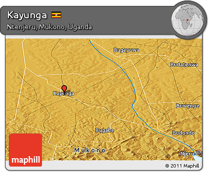 Physical Panoramic Map of Kayunga