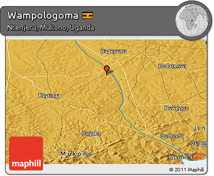 Physical Panoramic Map of Wampologoma
