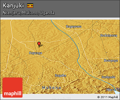Physical Panoramic Map of Kanjuki
