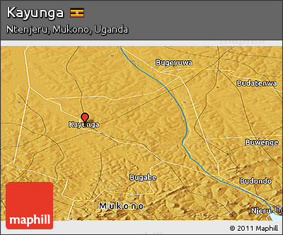Physical Panoramic Map of Kayunga