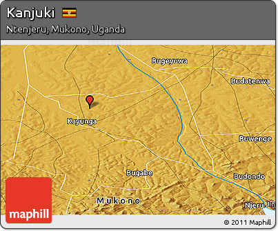 Physical Panoramic Map of Kanjuki