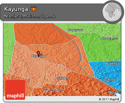 Political Panoramic Map of Kayunga