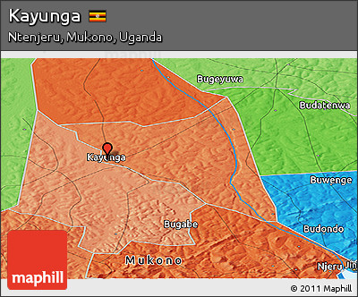 Political Panoramic Map of Kayunga