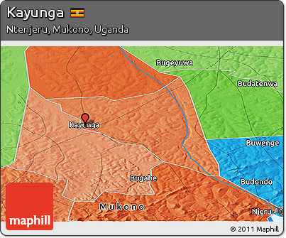 Political Panoramic Map of Kayunga