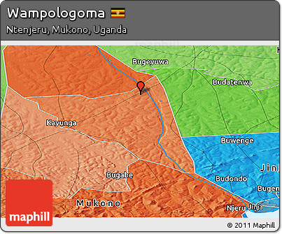 Political Panoramic Map of Wampologoma