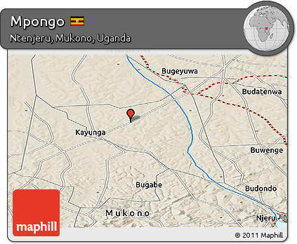 Shaded Relief Panoramic Map of Mpongo
