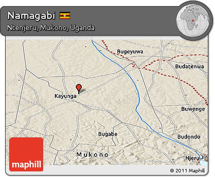 Shaded Relief Panoramic Map of Namagabi