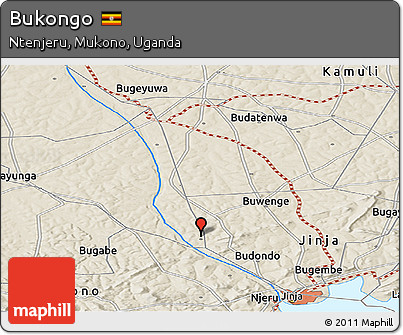 Shaded Relief Panoramic Map of Bukongo