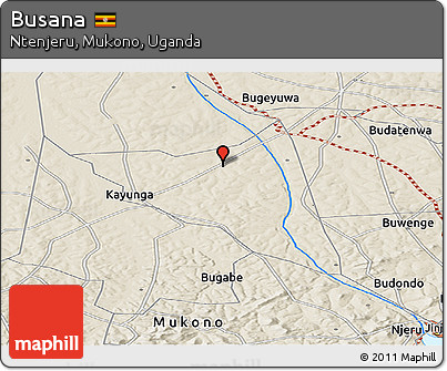 Shaded Relief Panoramic Map of Busana