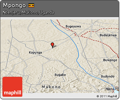 Shaded Relief Panoramic Map of Mpongo