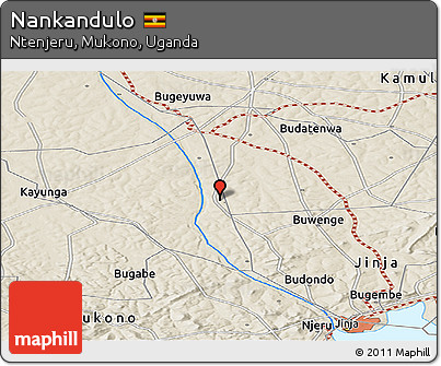 Shaded Relief Panoramic Map of Nankandulo