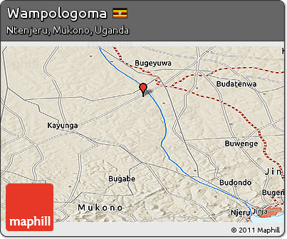 Shaded Relief Panoramic Map of Wampologoma