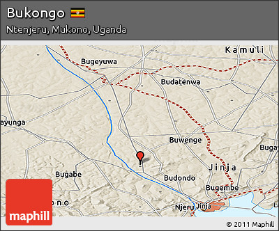 Shaded Relief Panoramic Map of Bukongo