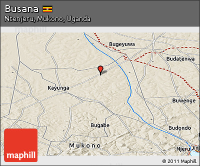 Shaded Relief Panoramic Map of Busana