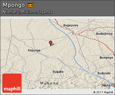 Shaded Relief Panoramic Map of Mpongo