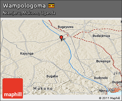 Shaded Relief Panoramic Map of Wampologoma