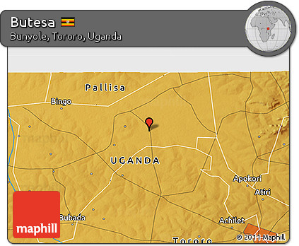 Physical 3D Map of Butesa