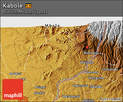 Physical 3D Map of Kabole