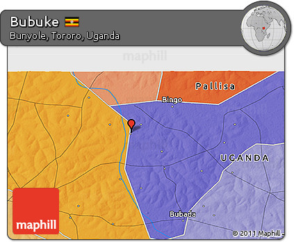 Political 3D Map of Bubuke