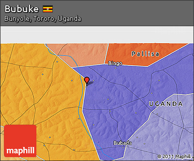 Political 3D Map of Bubuke