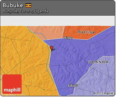 Political 3D Map of Bubuke