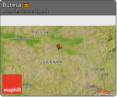Satellite 3D Map of Butesa