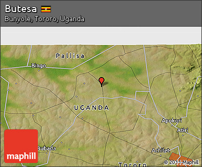 Satellite 3D Map of Butesa