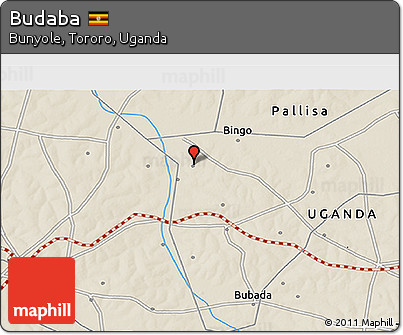 Shaded Relief 3D Map of Budaba