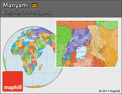 Political Location Map of Manyami