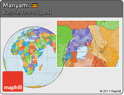 Political Location Map of Manyami