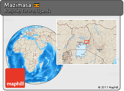 Shaded Relief Location Map of Mazimasa