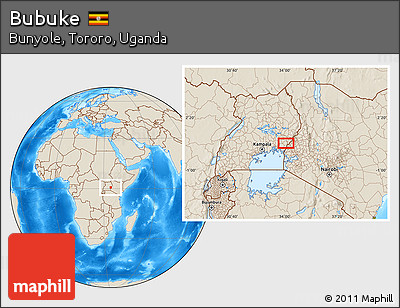 Shaded Relief Location Map of Bubuke