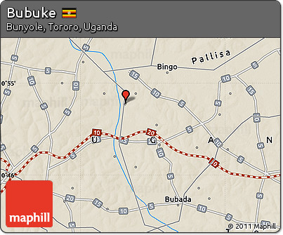 Shaded Relief Map of Bubuke