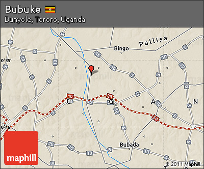 Shaded Relief Map of Bubuke