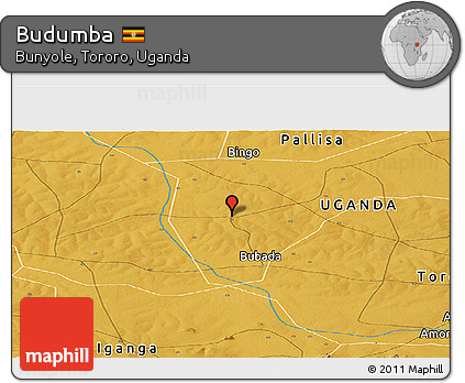 Physical Panoramic Map of Budumba