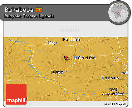 Physical Panoramic Map of Bukabeba