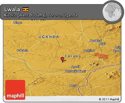Physical Panoramic Map of Lwala