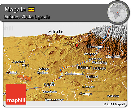 Physical Panoramic Map of Magale