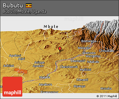 Physical Panoramic Map of Bubutu