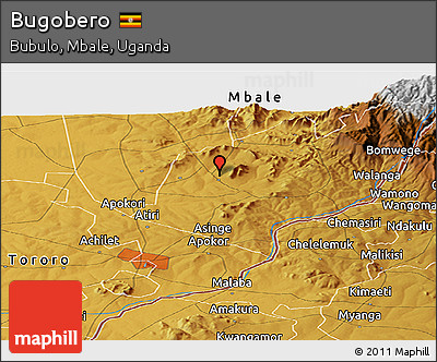 Physical Panoramic Map of Bugobero