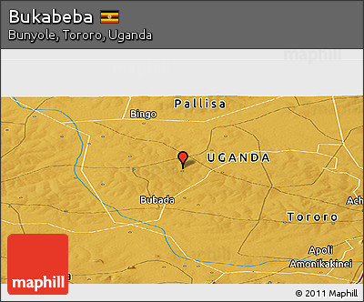 Physical Panoramic Map of Bukabeba